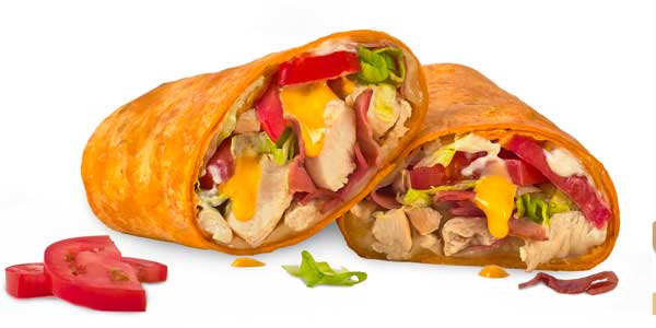 Gilled chicken cordon bleu wrap
